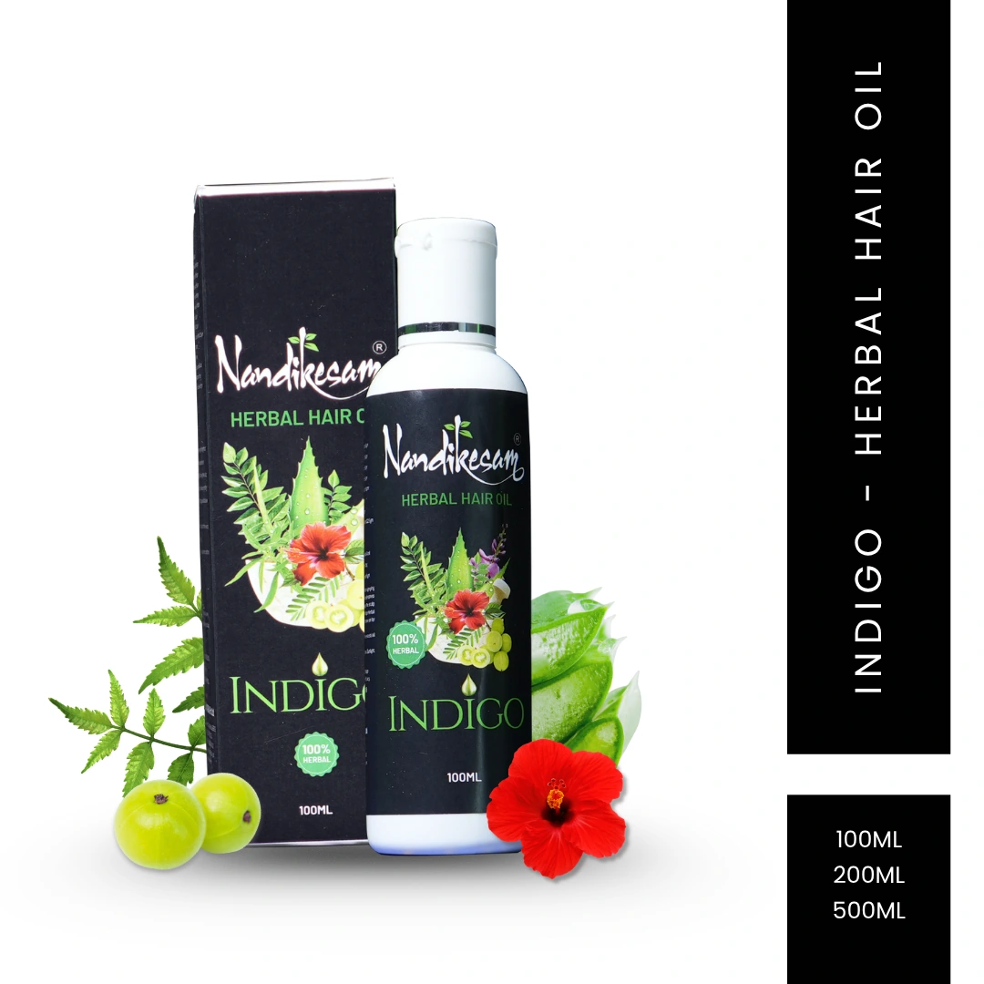 Hair oil indigo